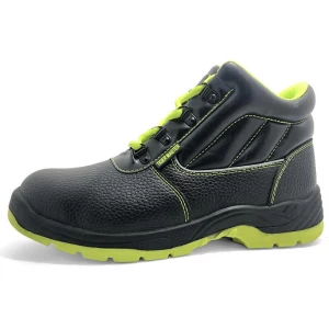 5075 Black leather puncture proof construction safety shoes steel toe cap