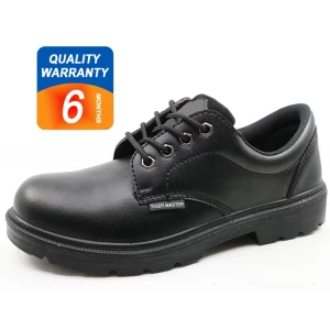 6005 Black microfiber leather anti slip executive steel toe safety shoes