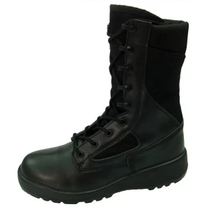 99029 black genuine leather vulcanized military army boots