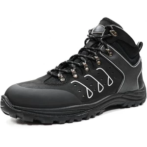 BTA038黑色磨砂皮革PU注射CE标准安全靴复合脚趾