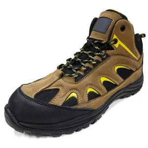 BTA043 Nubuck leather metal free fiberglass toe cap men hiking safety boots