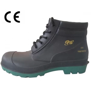 CE tornozelo padrão sapatos chuva segurança do PVC com biqueira de aço