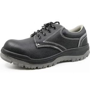 CT0162黑色皮革毛毛虫pu鞋底钢包头工业劳保鞋