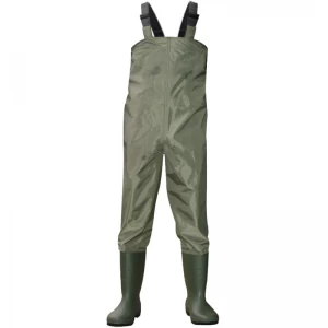 CW001 Water proof polyester PVC fishing chest waders with PVC boots