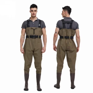 CW004 Men nylon PVC fishing waders water proof chest waders with pvc safety boots