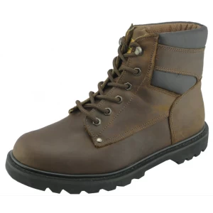 Crazy horse leather rubber sole goodyear welted work safety boots