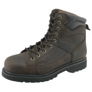 Good quality crazy horse leather goodyear welted safety boots