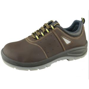Crazy horse leather PU TPU sole work safety shoes