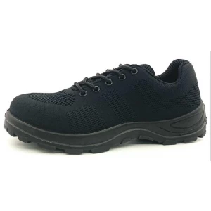 DTA040 zapatos de seguridad deportivos baratos a prueba de pinchazos con punta de acero antideslizante de aceite negro para trabajar
