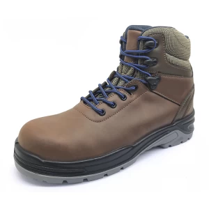ENS007 botas de seguridad de punta de acero de cuero CE estándar de los hombres