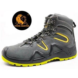 ENS021 PU injection suede leather hiking sport safety boots