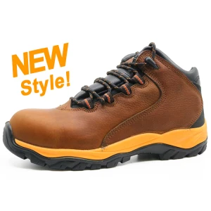 Bota de zapatos de seguridad de construcción de suela de pu genuina