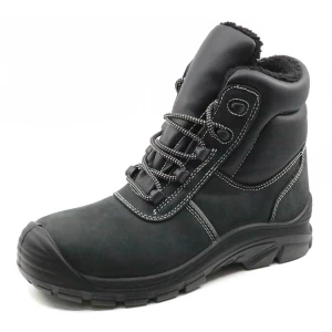 ENS031 zapatos de seguridad de invierno de cuero nobuck con punta de acero antideslizante
