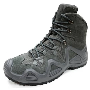 ENS032G new slip resistant grey suede leather steel toe cap safety boots