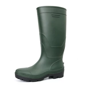 Stivali da pioggia di sicurezza in pvc lungo verde leggero F35GB per lavoro