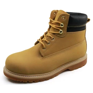 GY011 Yellow split nubuck leather rubber sole goodyear work shoes