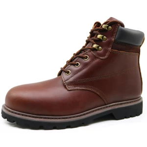 GY017 Full grain leather steel toe goodyear welted safety boots men