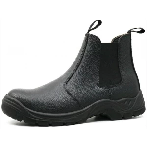 HA5010耐油防滑黑色皮革钢头时尚安全鞋无花边
