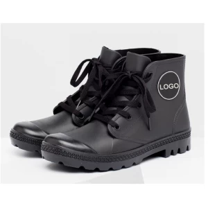 HFB-005 hombres negros estilo de moda botas de lluvia de tobillo zapatos