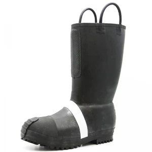 HT001 Anti slip fireproof steel toe puncture resistant firemen rubber boots