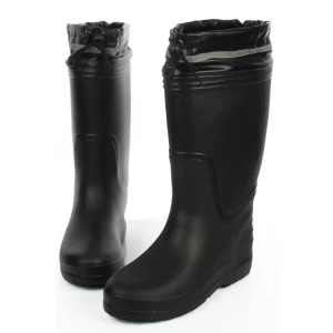 EB04 botas de lluvia de espuma EVA antideslizantes, impermeables, no seguras, negras, para el trabajo