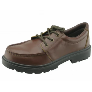 Low cut buffalo leather PU sole safety shoes for men