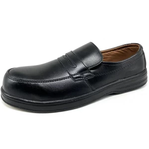 M006 Zapatos de seguridad ejecutivos ligeros con punta de material compuesto no metálico sin cordones para hombres