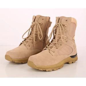 Sandy suede leather military desert combat boots