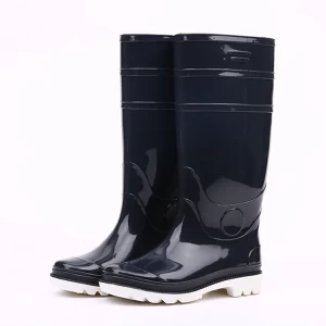 103-3 Navy blue shining pvc boots for rain