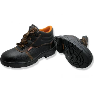 PU aritifical leather rubber sole cemented construction cheap safety shoes