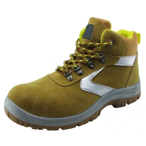 PVC injection microfiber leather cheap safety shoes