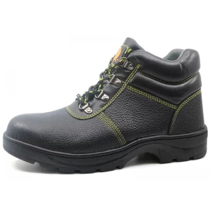 RB110 cemented rubber sole leather steel toe construction safety shoes