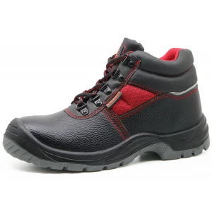 Sapatos de segurança SD3010 resistente ao óleo de couro preto biqueira de aço