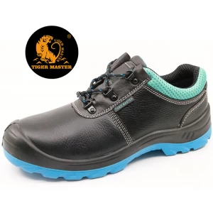 SJ0182 جلد أسود مكافحة ساكنة الصلب تو كاب سلامة مصنع الأحذية