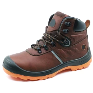 SJ0195 brown leather safety jogger sole industrial safety boots steel toe
