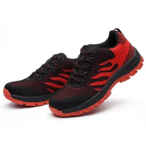 SP010 أحمر أنيق المطاط وحيد عارضة الرياضة المشي أحذية السلامة العمل للرجال