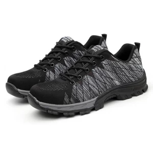 SP013 black stylish non slip steel toe sport shoes for work