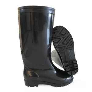 SQ-02 china black non safety cheap pvc glitter work boots