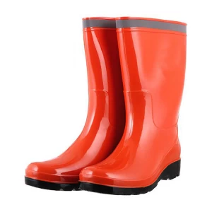 SQ-615 المياه واقية غير سلامة النساء pvc أحذية المطر مع الشريط العاكس