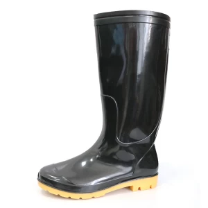 SQ-BY 2 dollar non safety lightweight cheap black glitter pvc gumboots