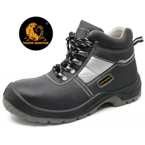 TM004 лучшие продажи черная кожа стальной носок антистатические защитные ботинки работают