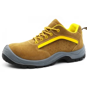 TM2002 Zapatos de trabajo de seguridad a prueba de pinchazos de cuero de gamuza baratos antideslizantes punta de acero