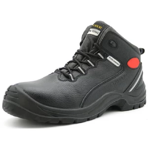 TM2003 Black oil proof anti slip pig leather lining steel toe steel plate chile safety shoes
