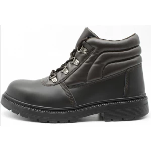 TM2014 Oil acid proof brown leather steel toe steel mid plate industrial safety boots