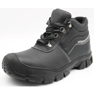 TM3007 Slip oil resistant cheap black leather safety boots steel toe cap