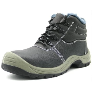TM3014防滑劳保钢脚趾钢板毛皮衬里安全鞋冬季