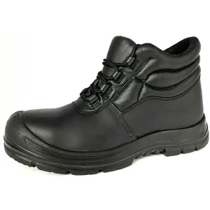 TM5002 Anti slip black leather composite toe puncture proof industrial safety boots