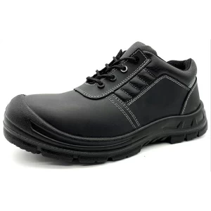 TM5001 Black leather slip resistant anti static puncture proof work shoes composite toe