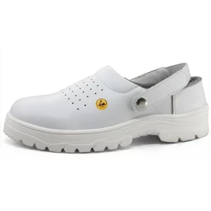 TMC047 White microfiber leather rubber sole ESD kitchen summer safety shoes