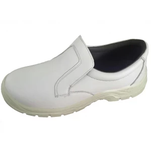 Waterproof micro fiber leather white color cheap chef shoes